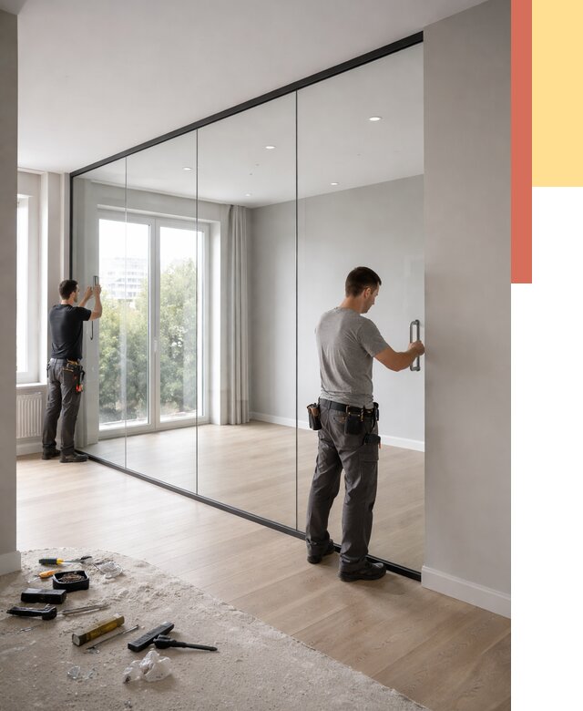 Изготовление стеклянных перегородок в Мытищах от 12541 руб. под ключ | ОТДЕЛОЧНИК-Мтщ