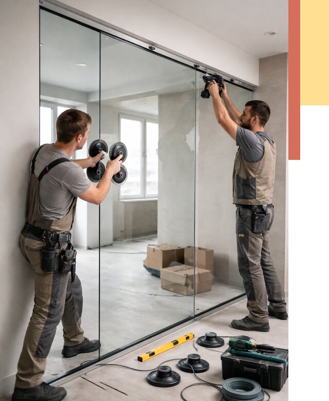 Монтаж стеклянных перегородок в Мытищах от 6601 руб. | ОТДЕЛОЧНИК-Мтщ