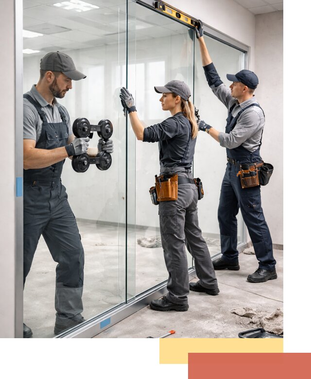 Профессиональный монтаж стеклянных перегородок в Мытищах