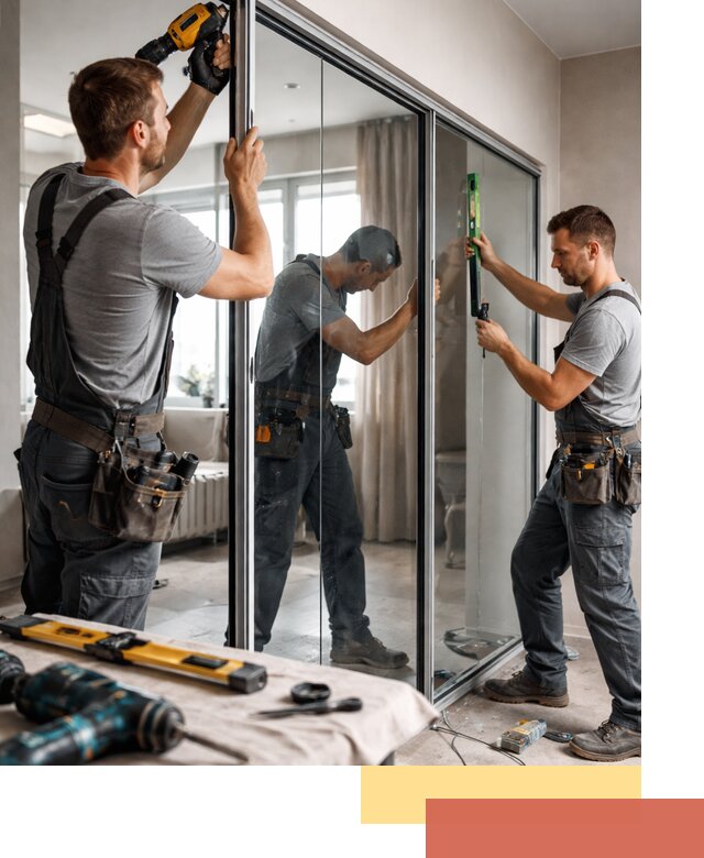 Каркасные стеклянные перегородки под ключ в Мытищах