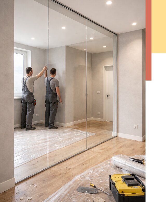 Безрамные стеклянные перегородки в Мытищах — монтаж от 9647 руб. | ОТДЕЛОЧНИК-Мтщ