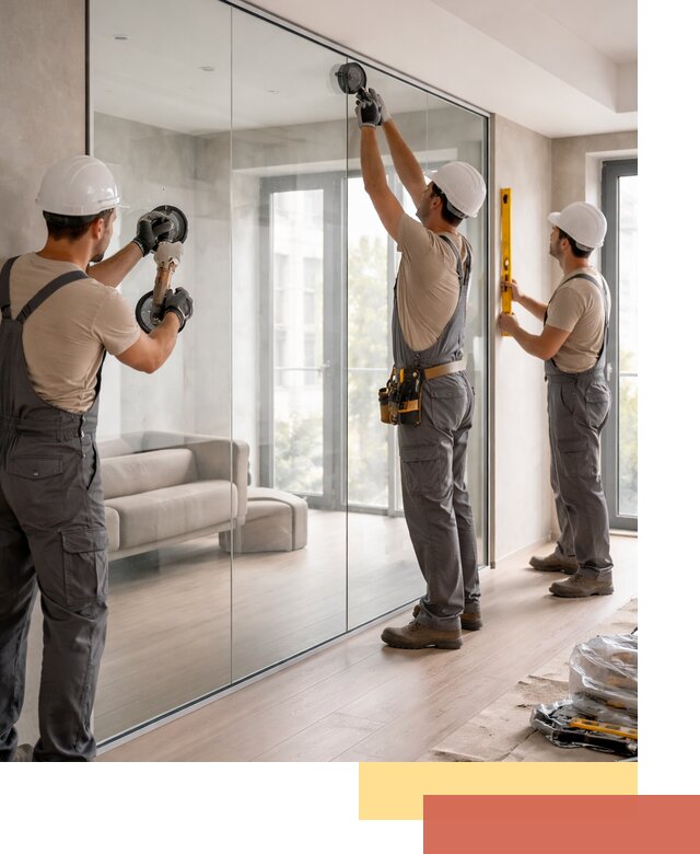 Перегородки из закаленного стекла в Мытищах для офисов и квартир