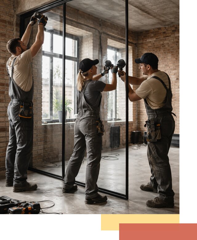 Стеклянные перегородки лофт — изготовление и монтаж в Мытищах