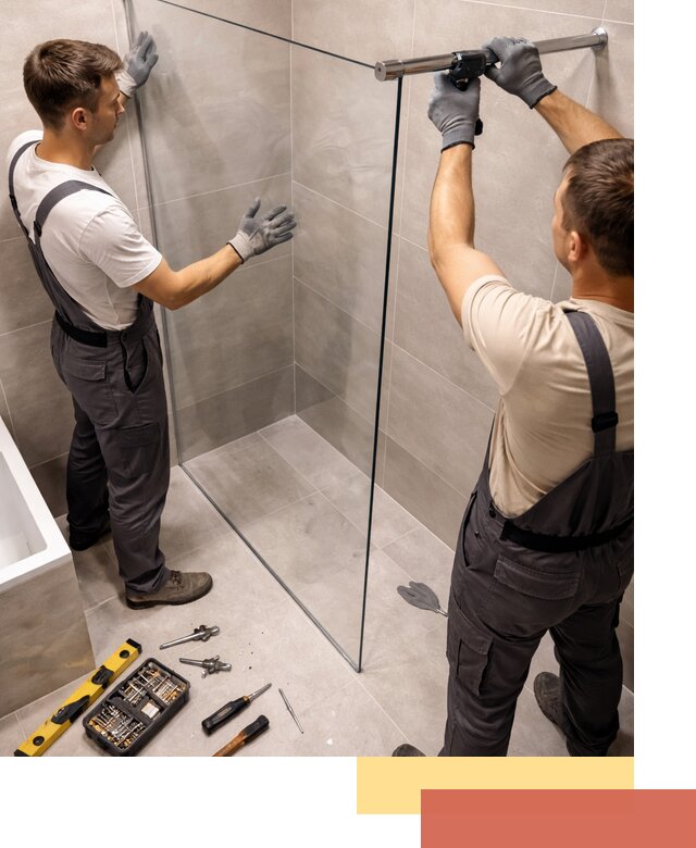 Стеклянные перегородки для душа в Мытищах — изготовление и монтаж