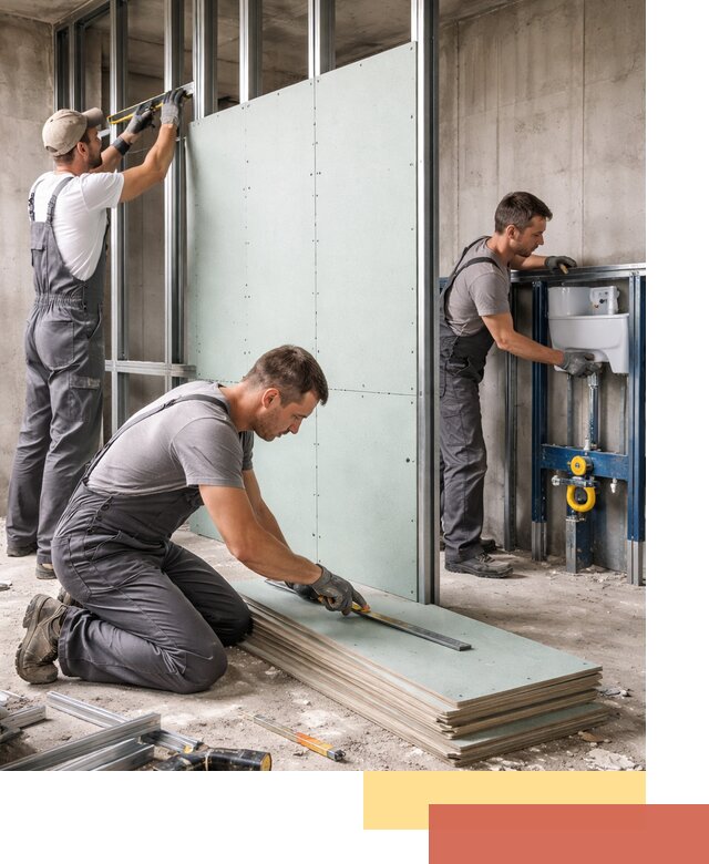 Монтаж и ремонт сантехнических перегородок в Мытищах