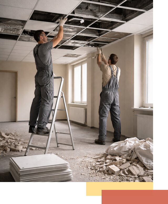 Демонтаж потолков Армстронг профессионально в Мытищах