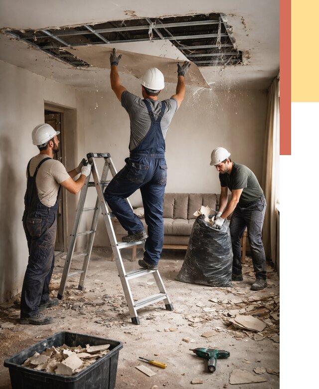 Демонтаж гипсокартонного потолка в Мытищах от 427 руб. за м2 — ОТДЕЛОЧНИК-Мтщ