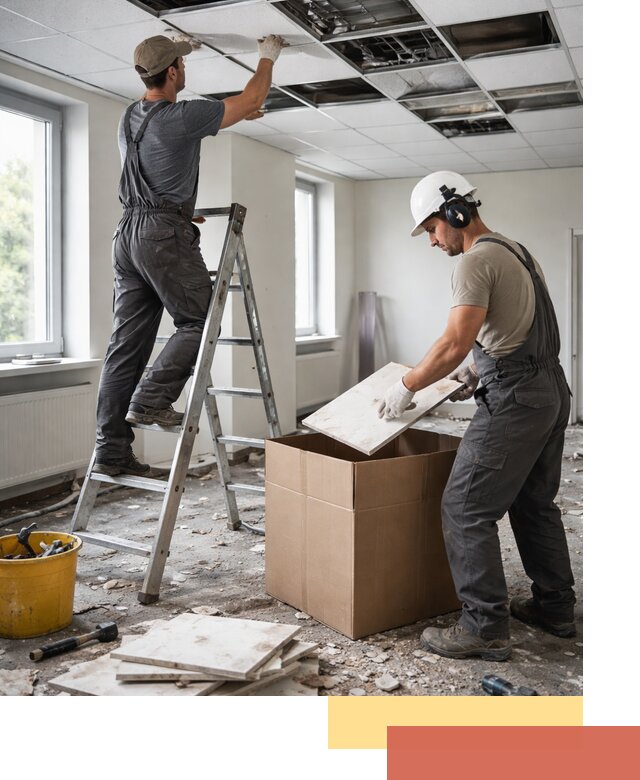 Демонтаж потолочной плитки в Мытищах быстро и аккуратно