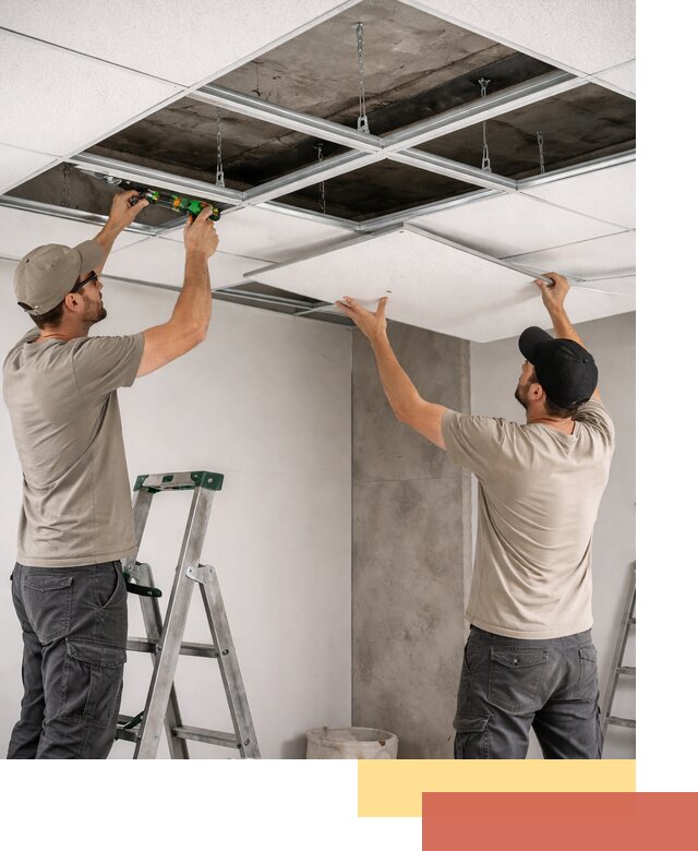 Монтаж потолка Армстронг под ключ в Мытищах