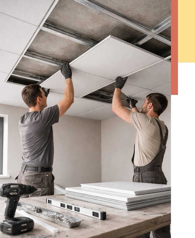 Монтаж кассетного потолка в Мытищах от 4570 руб/м2 — установка и сборка | ОТДЕЛОЧНИК-Мтщ