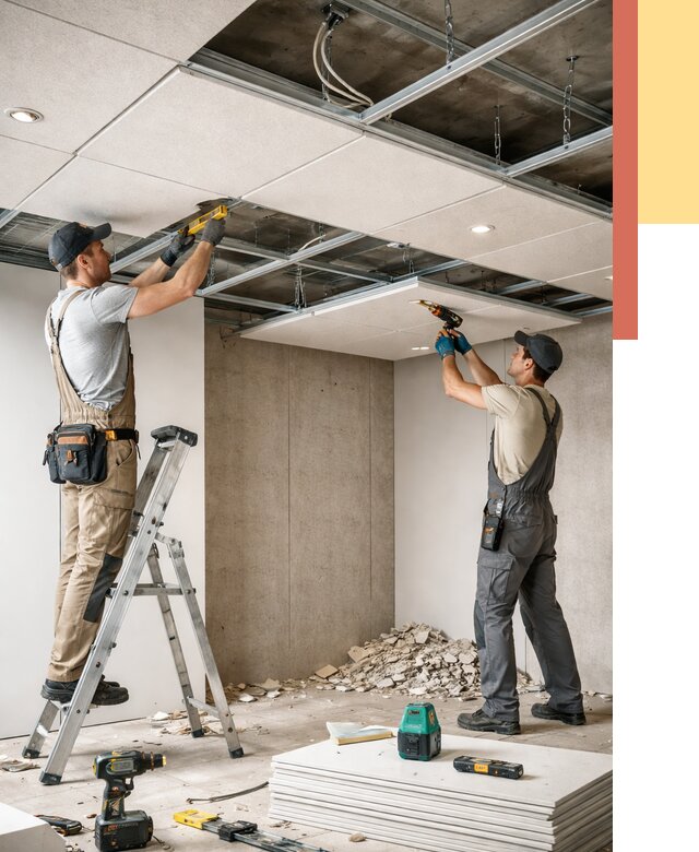 Монтаж акустического потолка в Мытищах от 6601 руб/м2 — быстро и недорого | ОТДЕЛОЧНИК-Мтщ