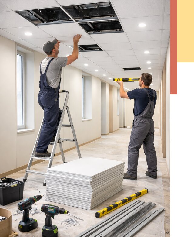 Ремонт потолка Армстронг в Мытищах от 4570 руб. — быстро и недорого | ОТДЕЛОЧНИК-Мтщ