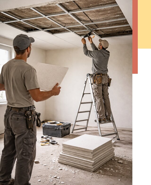 Замена плит подвесного потолка в Мытищах от 1777 руб. быстро и недорого | ОТДЕЛОЧНИК-Мтщ