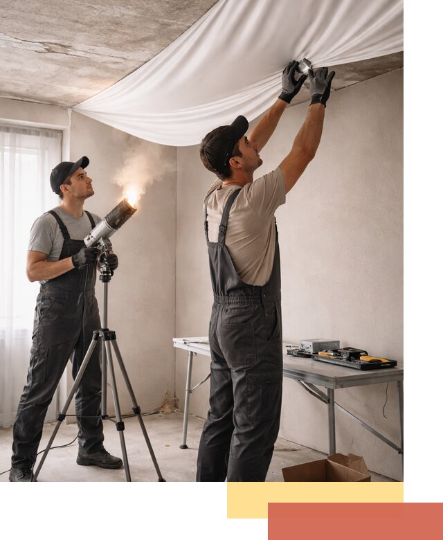 Установка натяжного потолка под ключ в Мытищах