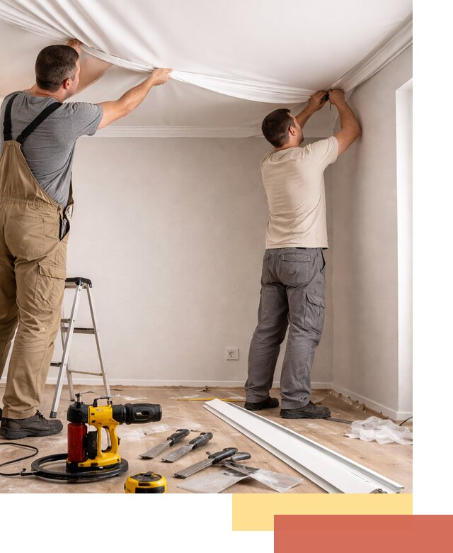 Монтаж ПВХ натяжного потолка в Мытищах качественно и быстро