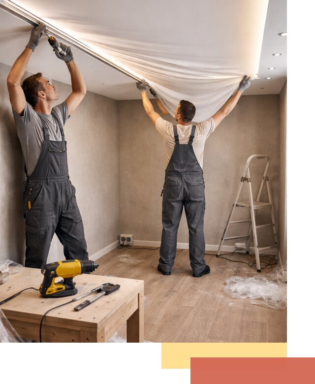 Монтаж натяжного потолка с подсветкой в Мытищах цена и сроки