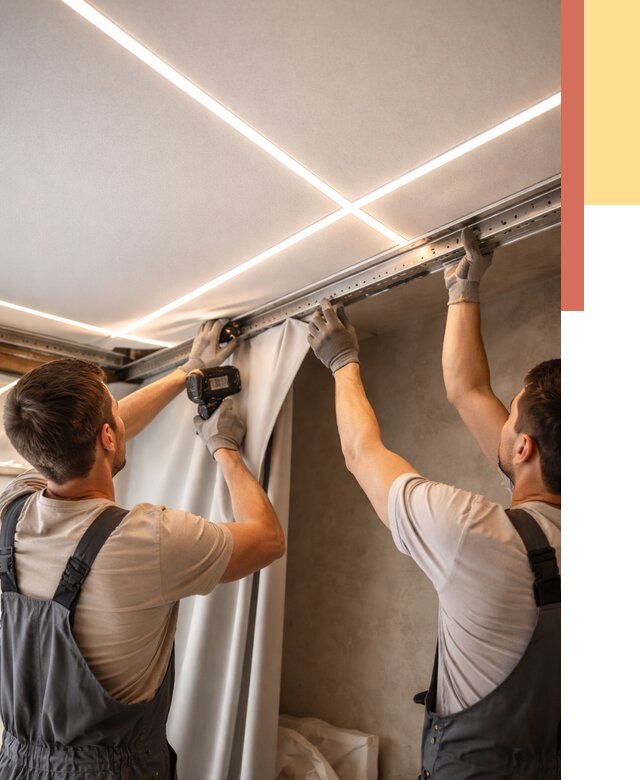 Монтаж натяжного потолка со световыми линиями в Мытищах от 1219 руб. | ОТДЕЛОЧНИК-Мтщ