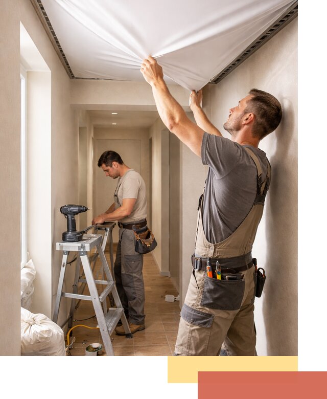 Монтаж натяжного потолка в прихожей в Мытищах