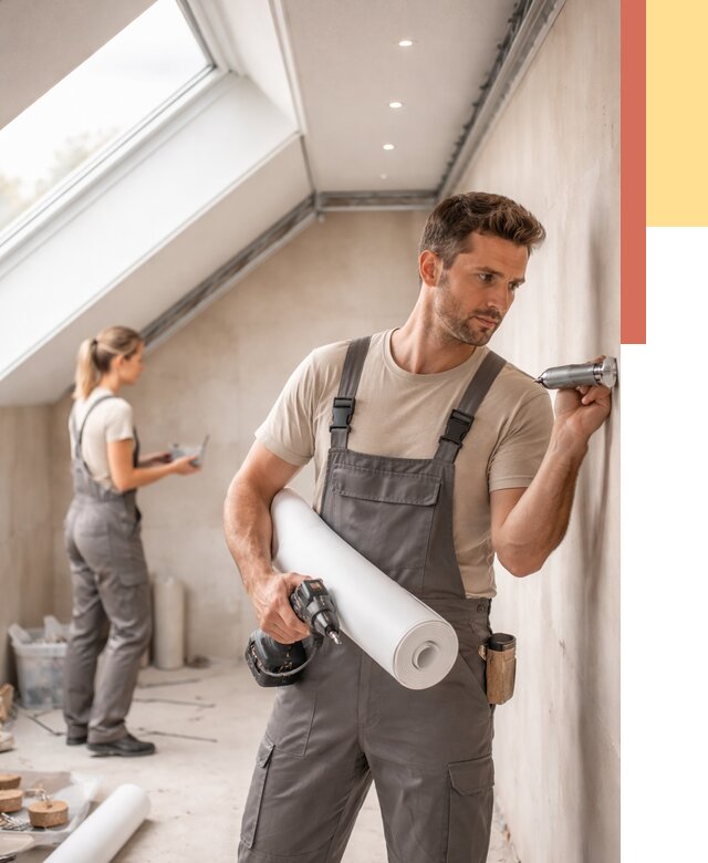 Монтаж натяжного потолка на мансарде в Мытищах от 3554 руб. | ОТДЕЛОЧНИК-Мтщ