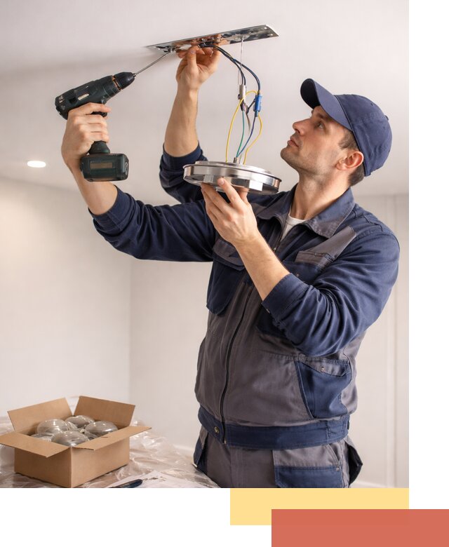 Установка люстры в натяжной потолок в Мытищах