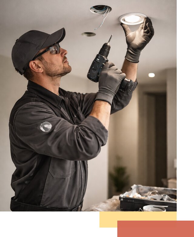 Установка точечных светильников в натяжной потолок в Мытищах