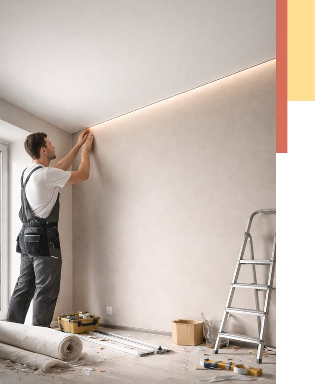 Теневые натяжные потолки в Мытищах от 8327 руб. под ключ | ОТДЕЛОЧНИК-Мтщ