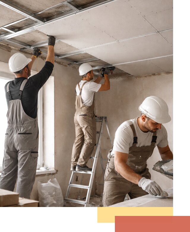 Одноуровневый потолок из гипсокартона в Мытищах — монтаж и отделка