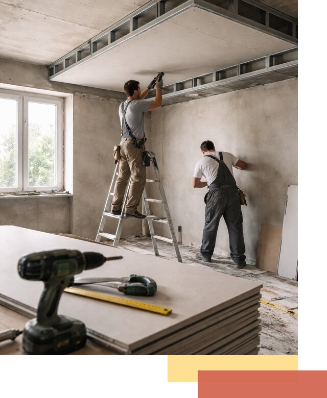 Двухуровневый потолок из гипсокартона в Мытищах