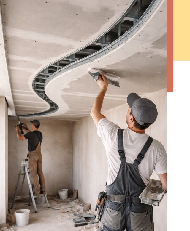 Криволинейный потолок из гипсокартона в Мытищах от 2133 руб./м2 | ОТДЕЛОЧНИК-Мтщ