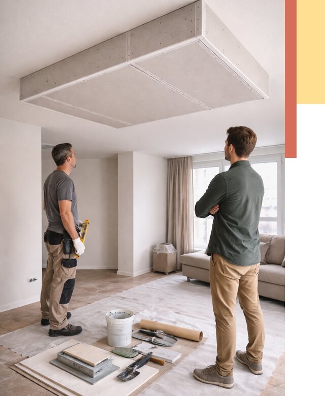 Короб на потолке из гипсокартона в Мытищах от 2234 руб. — монтаж и услуги под ключ | ОТДЕЛОЧНИК-Мтщ