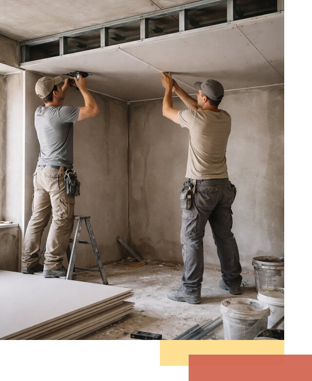 Короб из гипсокартона на потолке под ключ в Мытищах