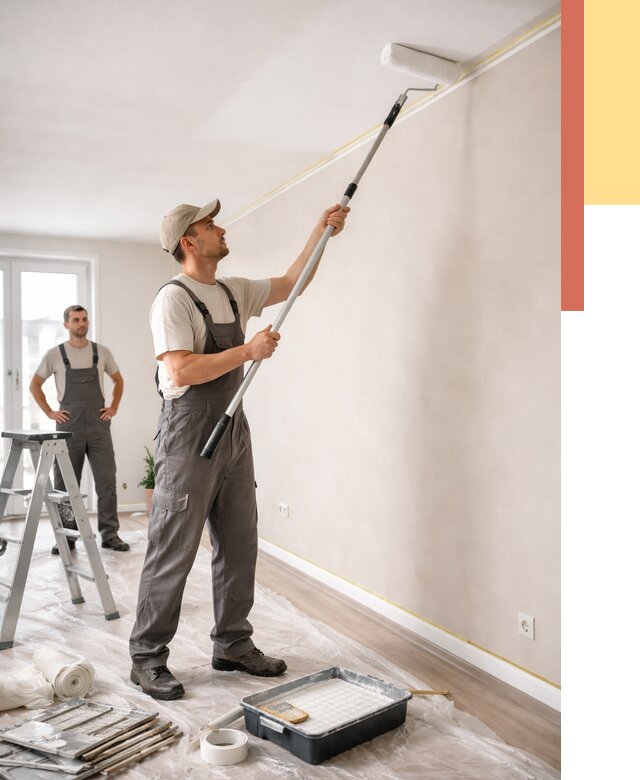 Покраска потолка из гипсокартона в Мытищах от 4570 руб./м2 — услуги под ключ | ОТДЕЛОЧНИК-Мтщ