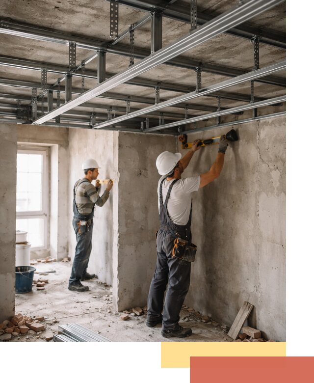 Монтаж каркаса потолка из профильного профиля в Мытищах