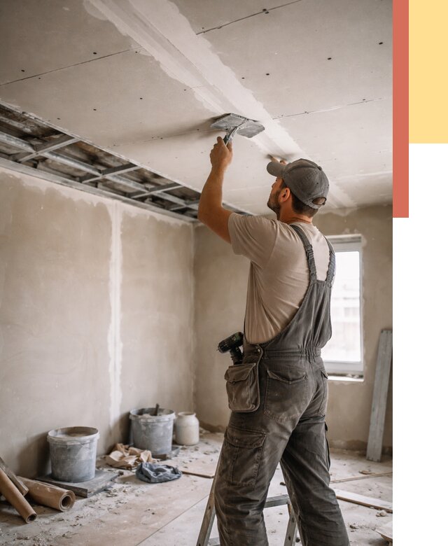 Ремонт потолка из гипсокартона в Мытищах от 660 руб./м² — быстро и недорого | ОТДЕЛОЧНИК-Мтщ