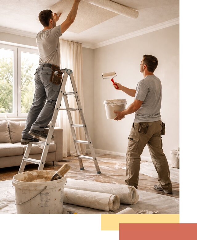 Поклейка обоев на потолок в Мытищах — качественно и быстро