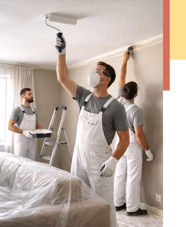 Покраска потолка водоэмельсионной краской в Мытищах от 2234 руб/м² — услуги под ключ | ОТДЕЛОЧНИК-Мтщ