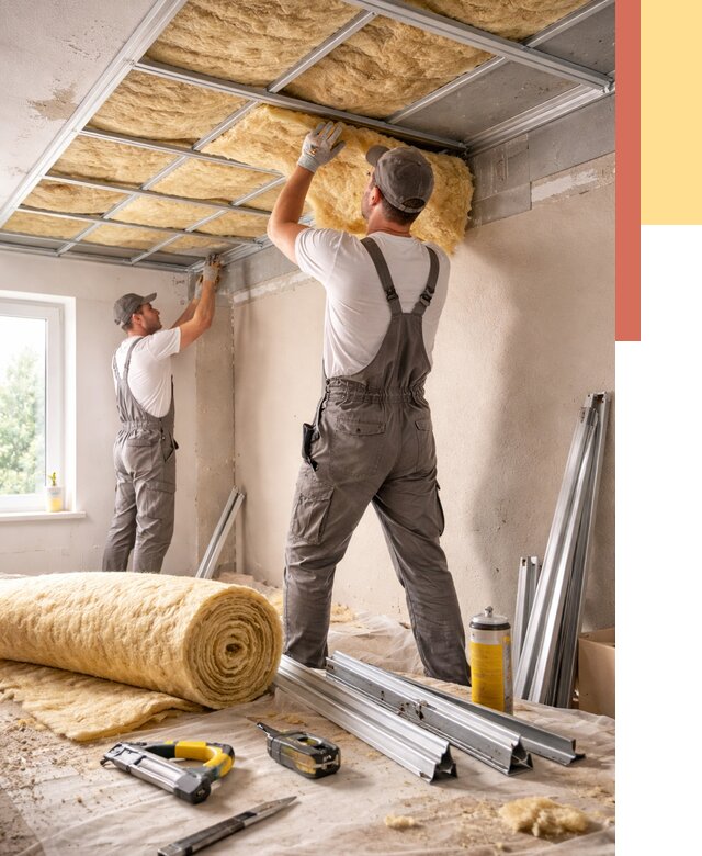 Утепление потолка в Мытищах от 7312 руб/м2 — недорого, быстро, под ключ | ОТДЕЛОЧНИК-Мтщ