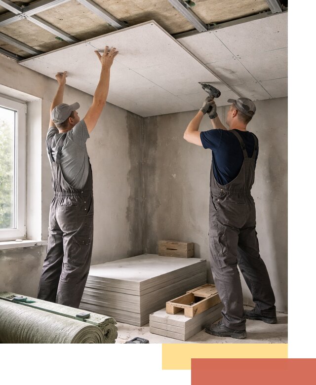 Шумоизоляция потолка панелями ЗИПС в Мытищах